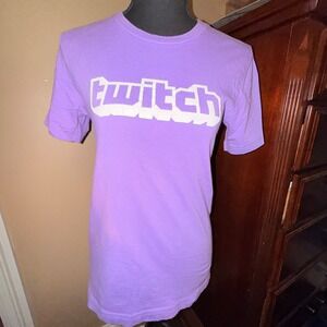 Twitch Graphic Logo T-Shirt Unisex XS Purple Fair Discolored Gaming Tee
